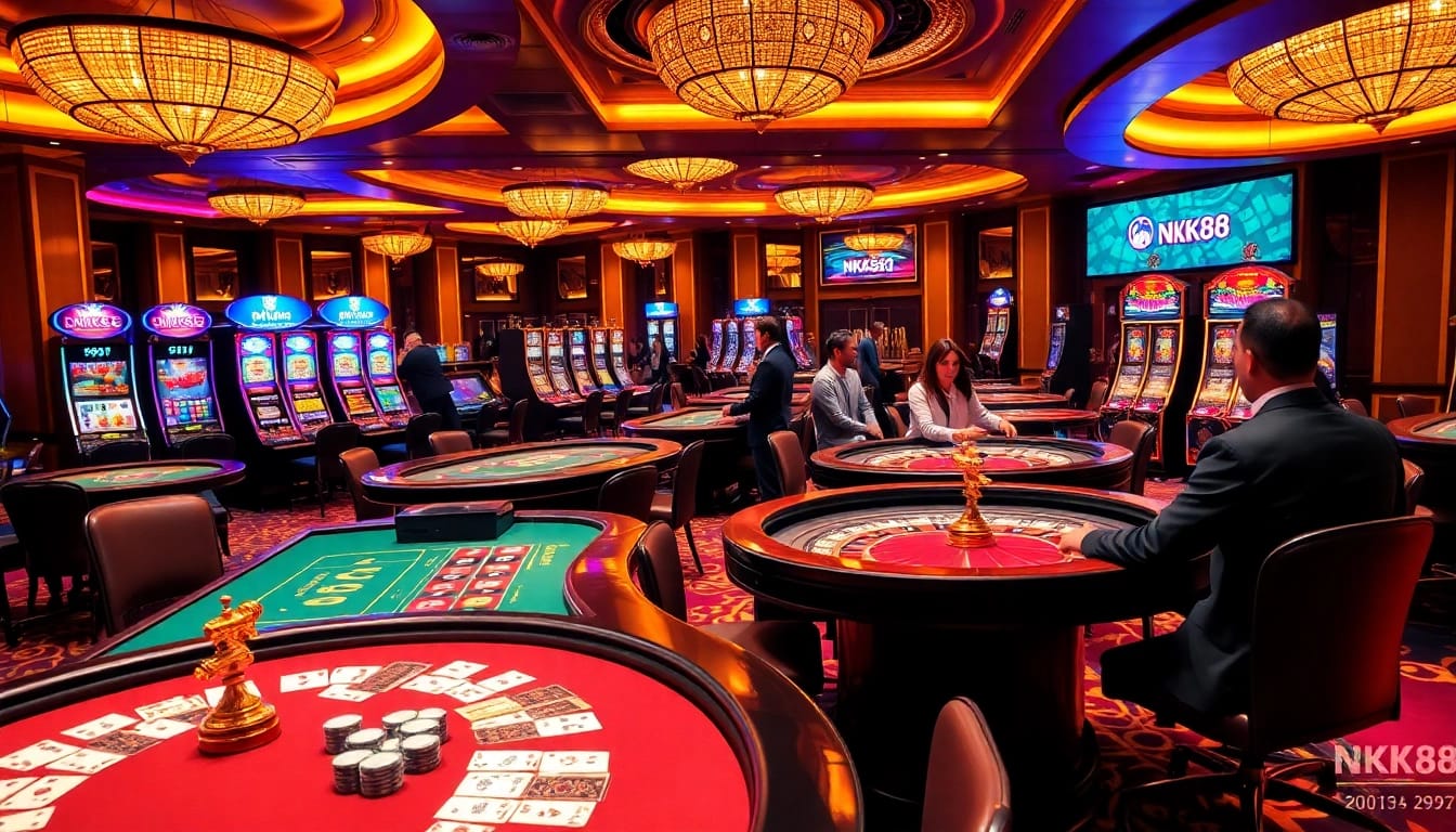 Experience thrilling gameplay at NK88 casino with vibrant tables and engaging players.
