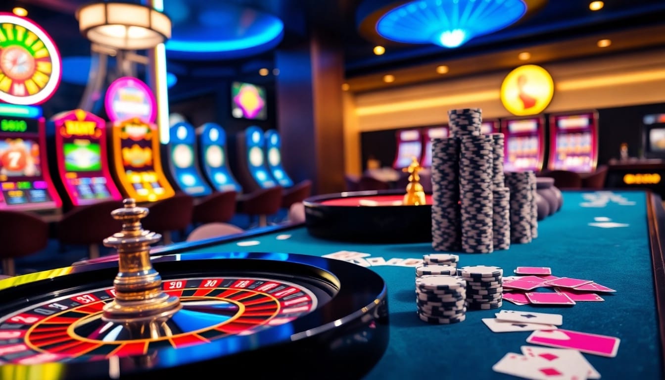 Experience thrilling gameplay at https://debet.br.com/ with vibrant casino tables and poker chips.