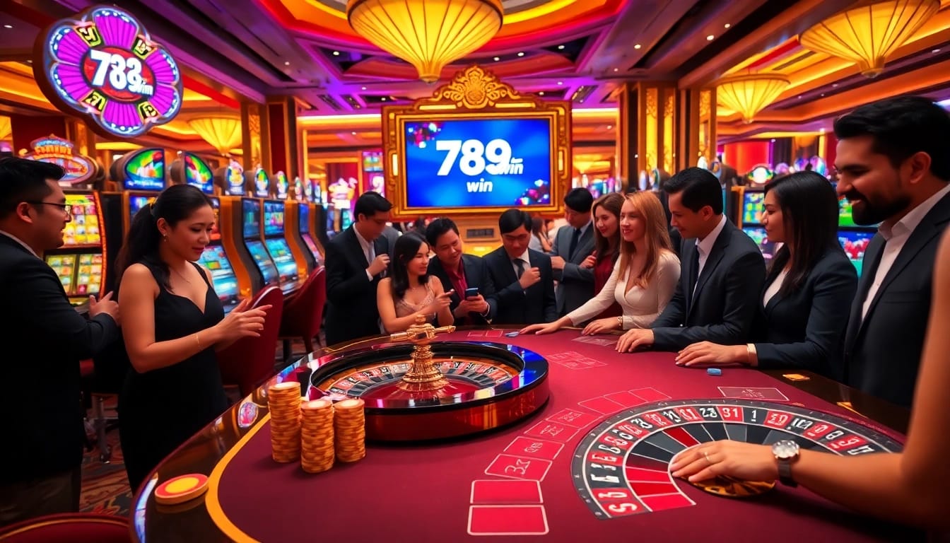 Engaged players enjoying a luxurious gambling experience at 789win casino tables.