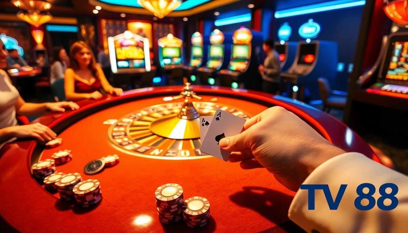 Players experiencing the excitement of high-stakes betting at https://tv88.network/ casino.