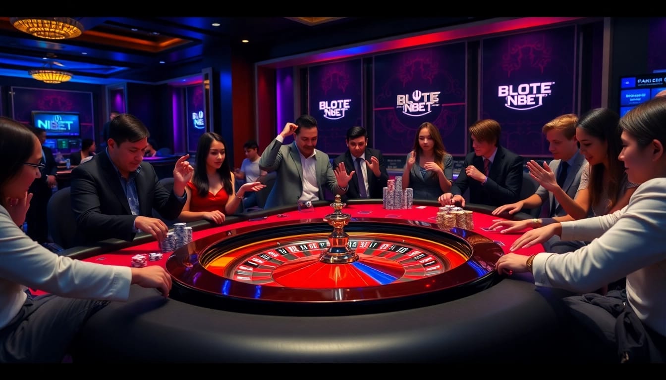 Experience the excitement of NBET with lively casino tables and thrilling games.