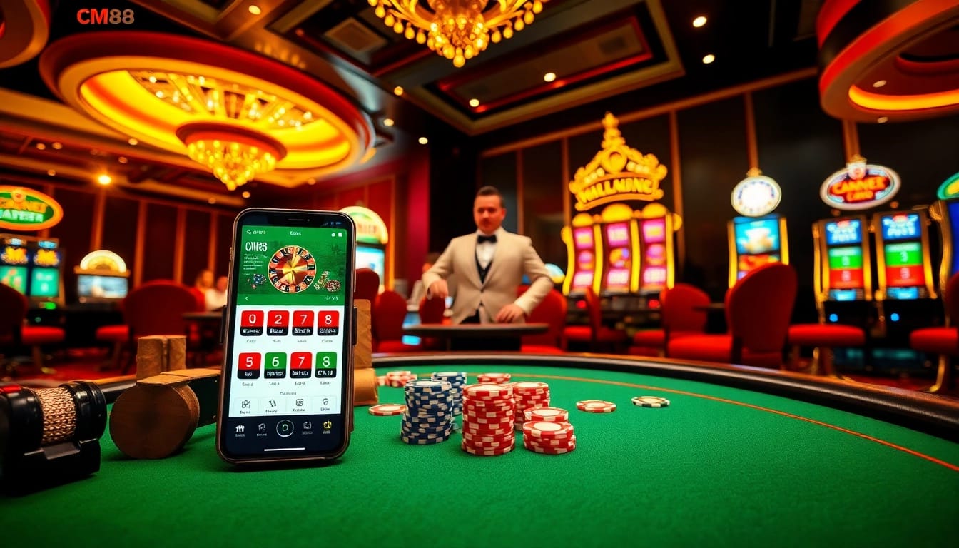 Experience action-packed gambling at CM88's vibrant casino table.