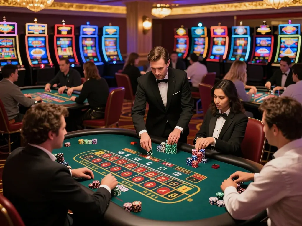 Bong88 players placing bets at a roulette table in an upscale casino atmosphere filled with excitement.