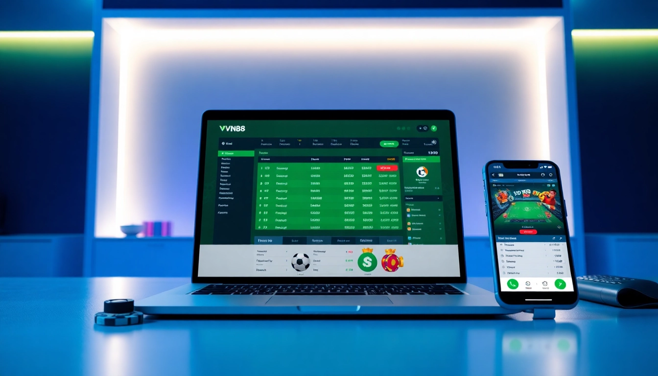 Explore the latest vn88 link moi nhat with a modern online betting interface showcasing user-friendly features.