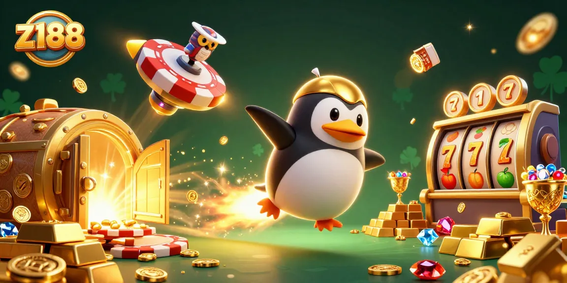 Experience thrilling wins at z188 with the golden penguin soaring towards jackpot glory.