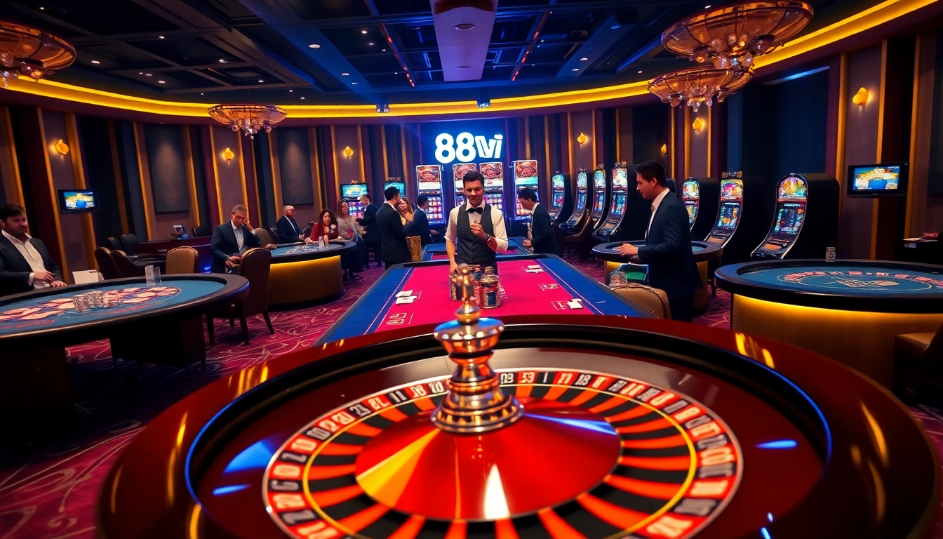 Experience the thrill of gaming at 888vi, featuring vibrant casino tables and exciting roulette.