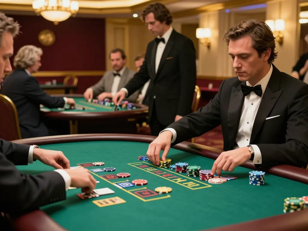 Experience thrilling blackjack action at 188bet with players making strategic bets in a luxurious setting.
