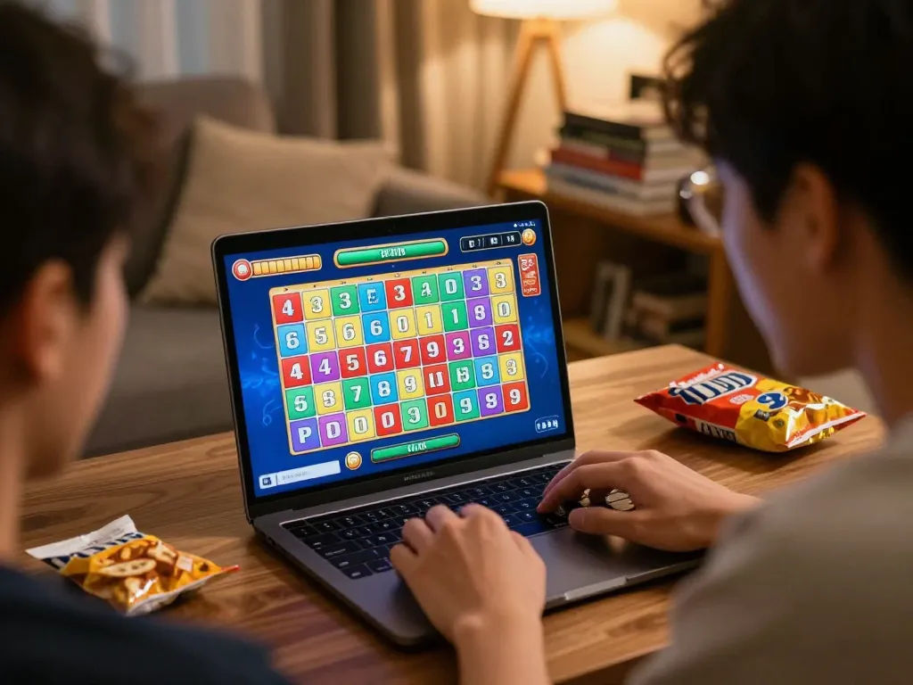 Check 9 lotto 4d hari ini results on an online gaming platform while enjoying a cozy home atmosphere