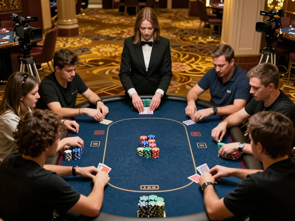 HI88 players engaging in a high-stakes poker game, showcasing strategy and excitement in a luxurious casino environment