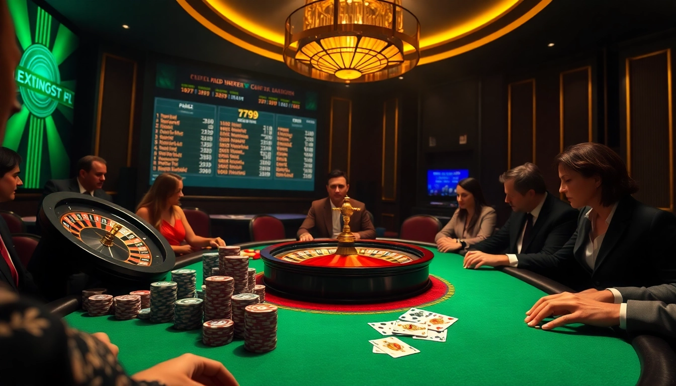 Engaged players place bets at the luxurious poker table showcasing 789p's sophisticated casino experience.