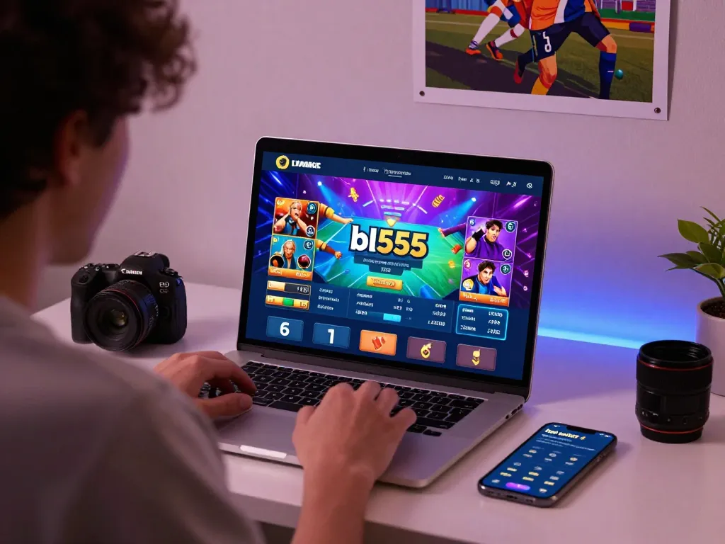 Interactive betting on bl555 with vibrant screen graphics in a modern gaming setup.