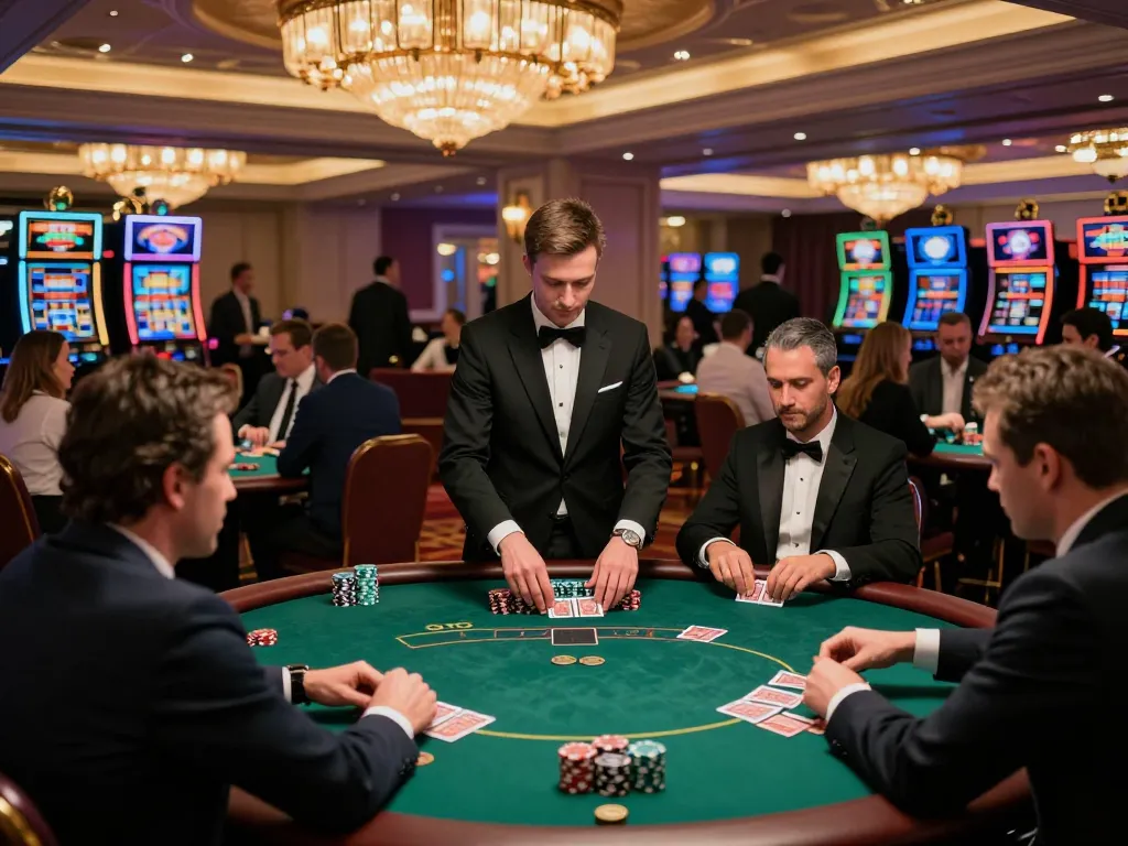 Players enjoying high-stakes poker at GK88 casino venue with vibrant atmosphere and elegant decor