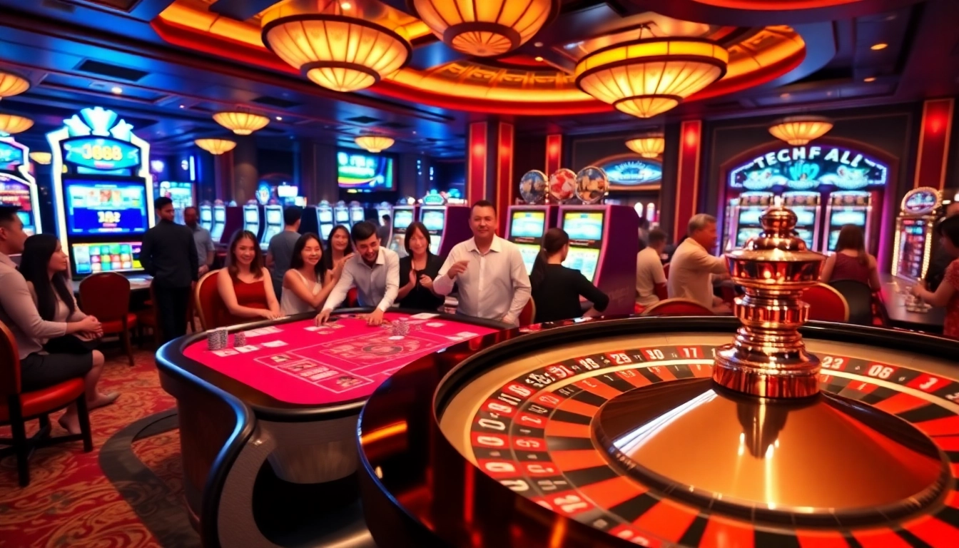 Experience the thrill at J88 casino with players enjoying action at a vibrant gaming table.