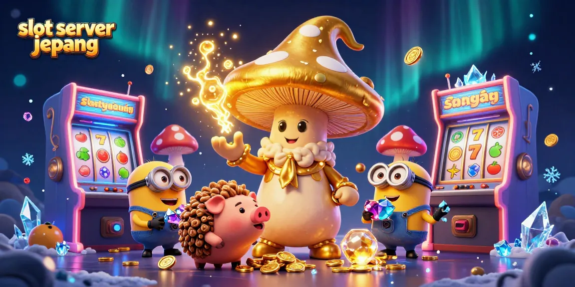 Create a jackpot on the slot server jepang by spinning magical reels in this vibrant 3D casino illustration.