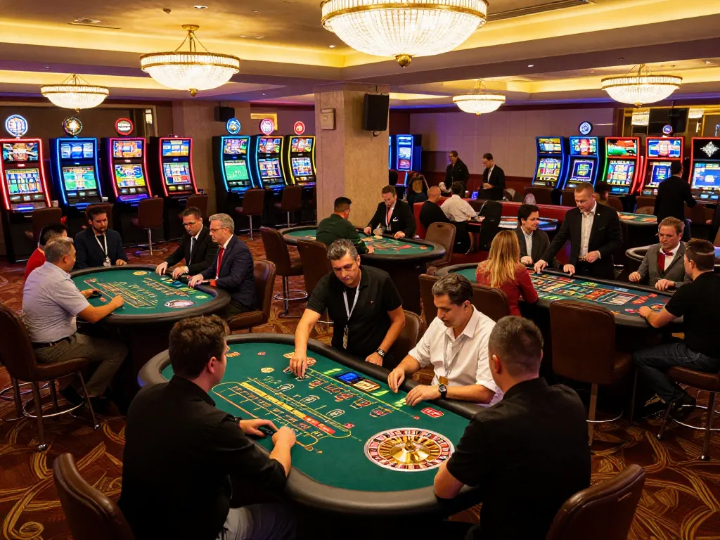 Engaged players at the keonhacaii88 casino, strategizing bets on diverse games during World Cup