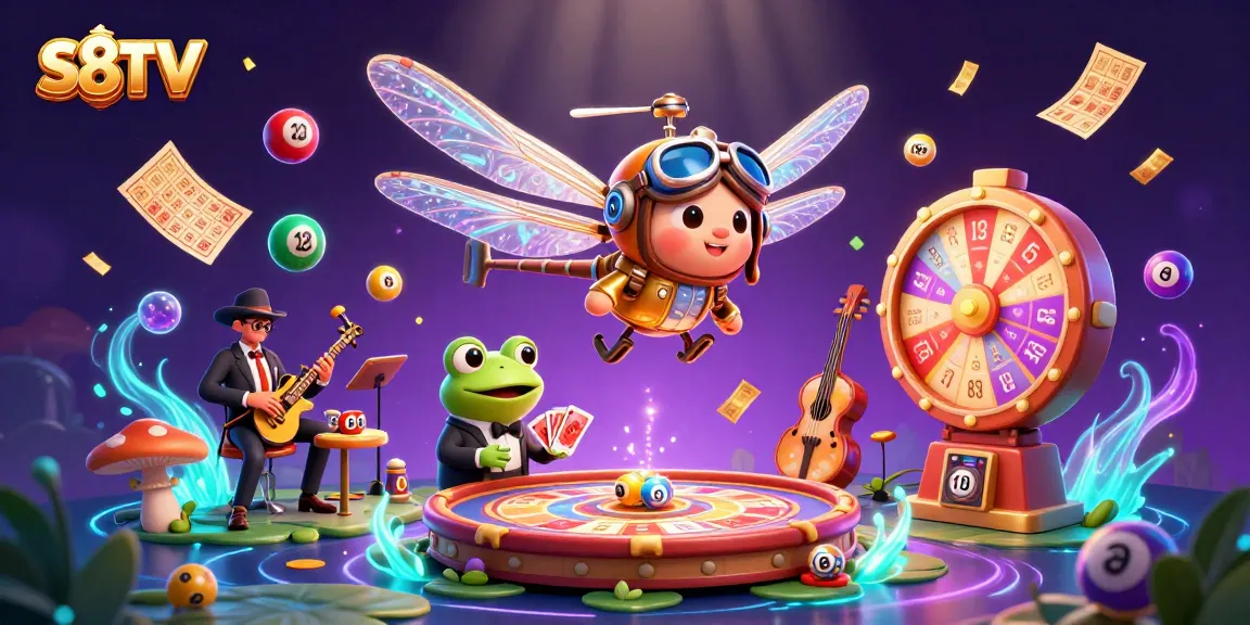 S8TV offers a vibrant jazz-filled casino scene with engaging characters and dynamic gambling elements.