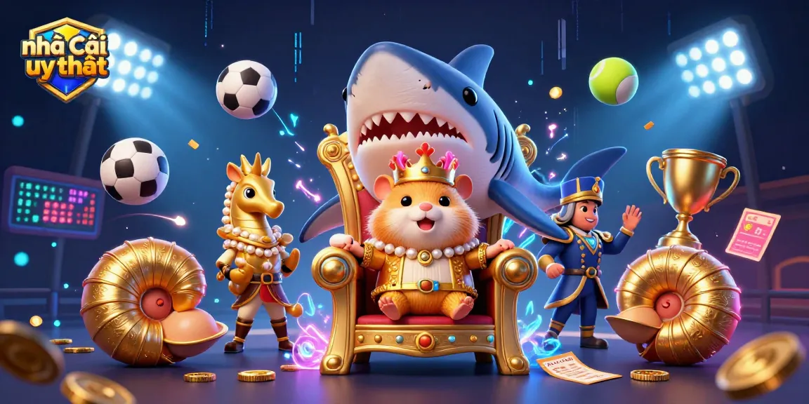 Experience thrilling action with nhà cái uy tín featuring a dynamic scene of golden hamster king with sports elements.