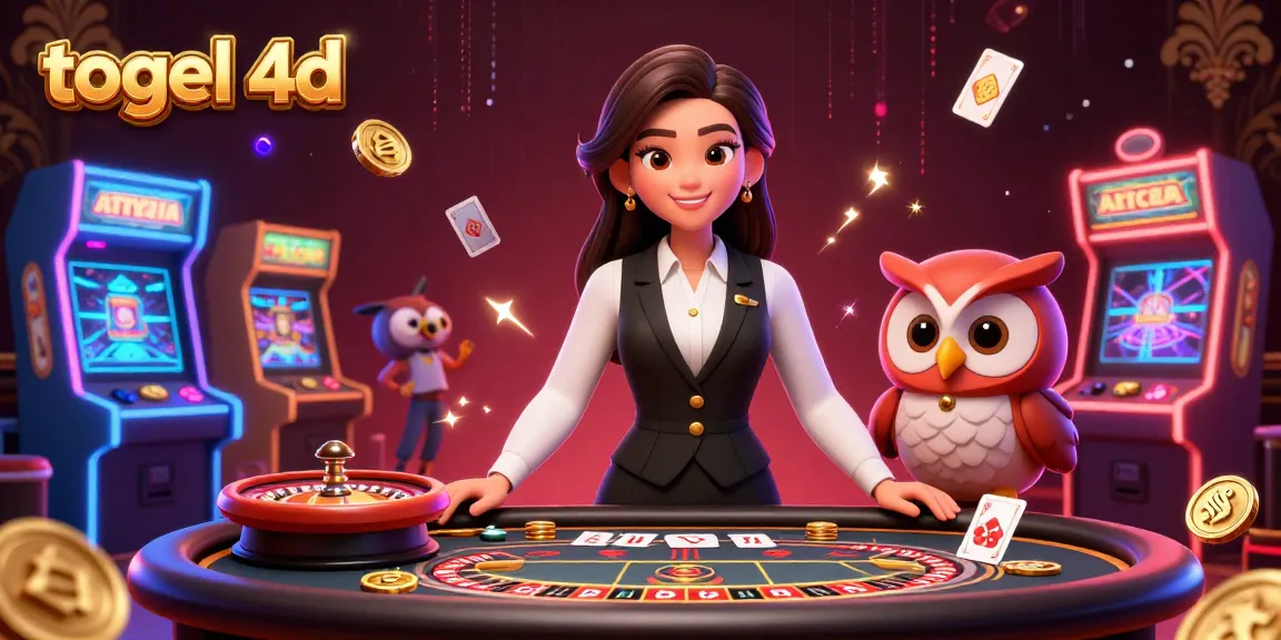Experience excitement with togel 4d as a dealer assists players at a vibrant casino scene.