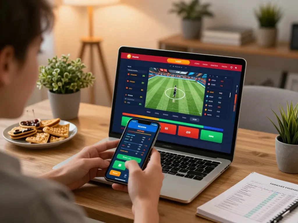 KONG88 user engaging with live sports betting app on smartphone for an enhanced betting experience