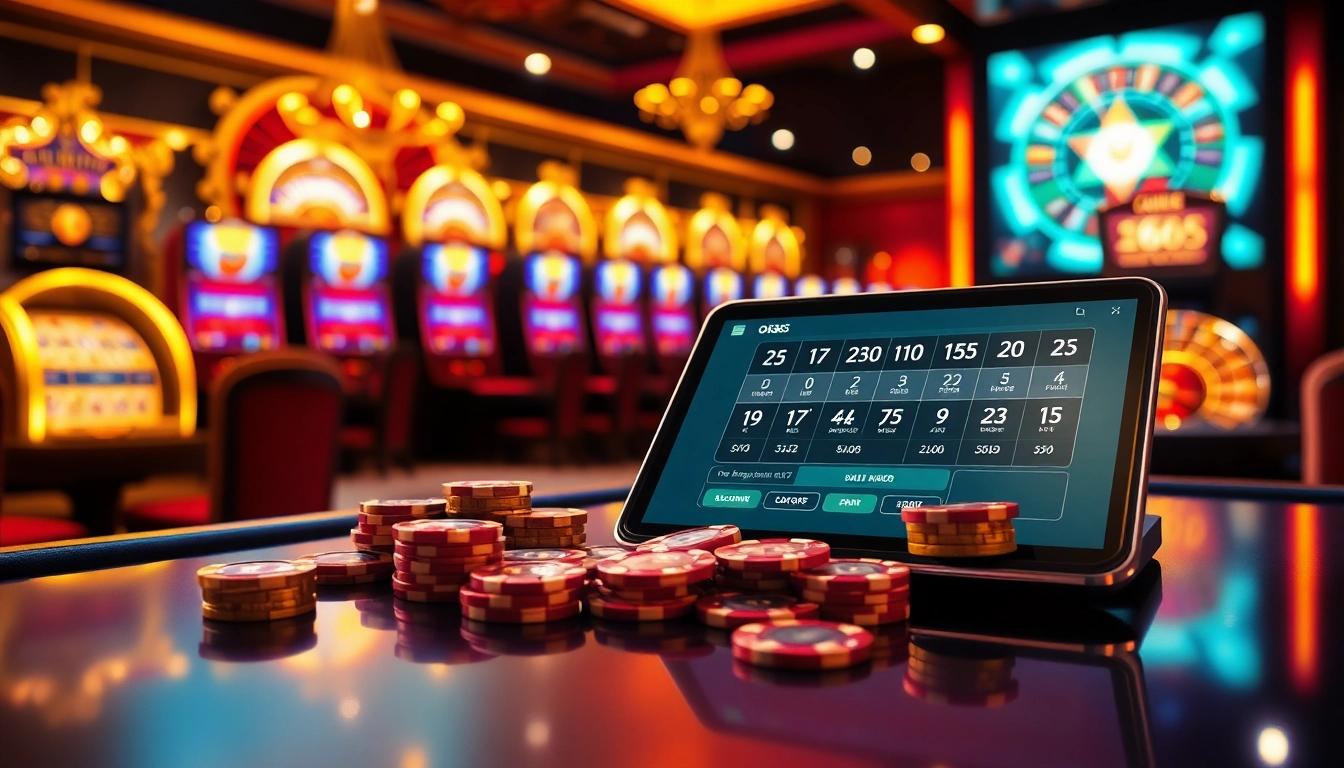 Gamblers engaging at luxurious tables, showcasing ok365 com's online casino atmosphere.
