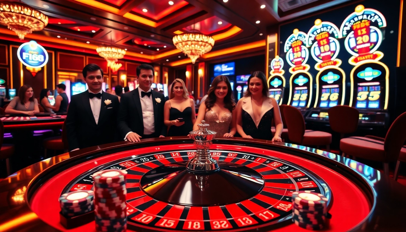 Join the thrilling action at F168 casino with vibrant roulette tables and exciting games.