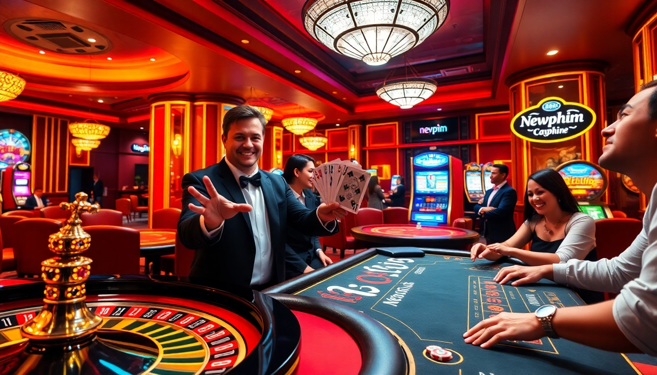 Engaging gamblers at the newphim casino with vibrant tables and exciting wins.