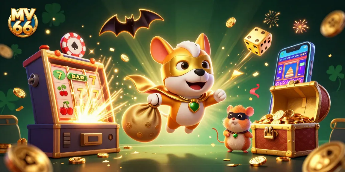 Win big at MV 66 with an exciting scene of a superhero dog and casino thrills!