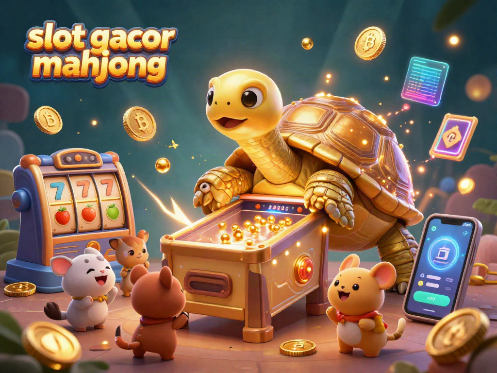 Play thrilling slot gacor mahjong with vibrant characters and dynamic casino elements in exciting 3D illustration.