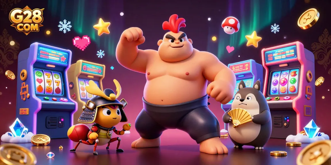 Experience thrilling wins at G28 COM with vibrant 3D casino elements celebrating online gaming.