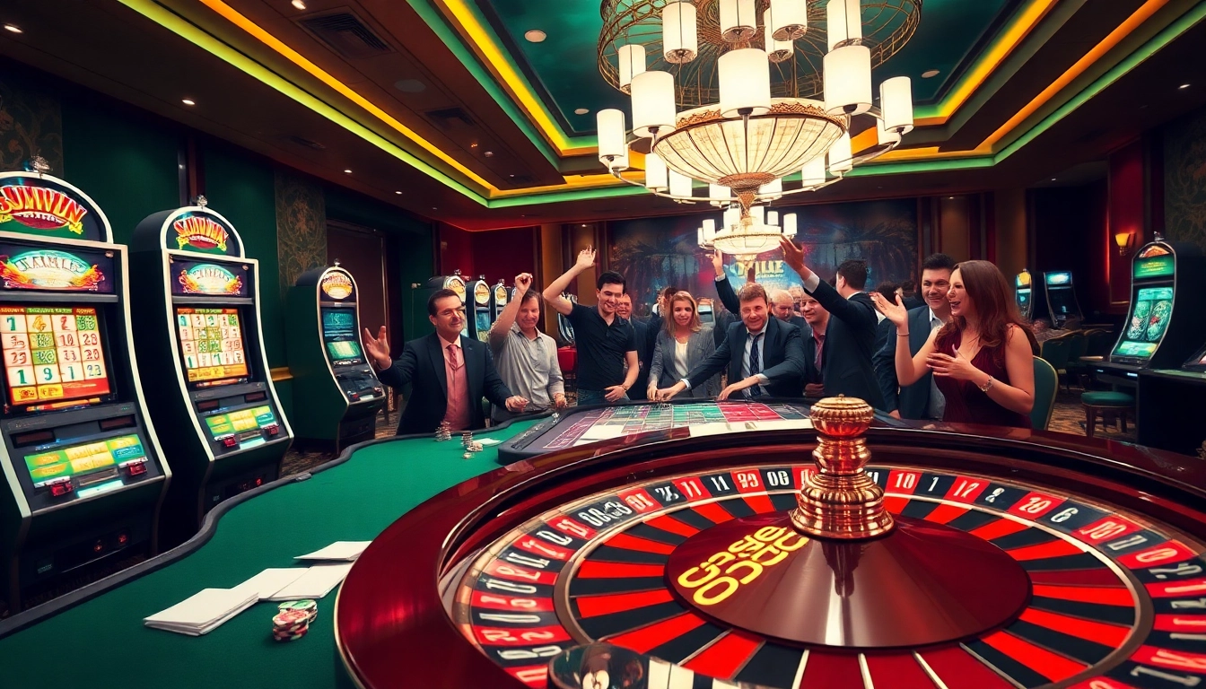 Experiencing the thrill of victory at Sunwin Casino with players celebrating a big win.