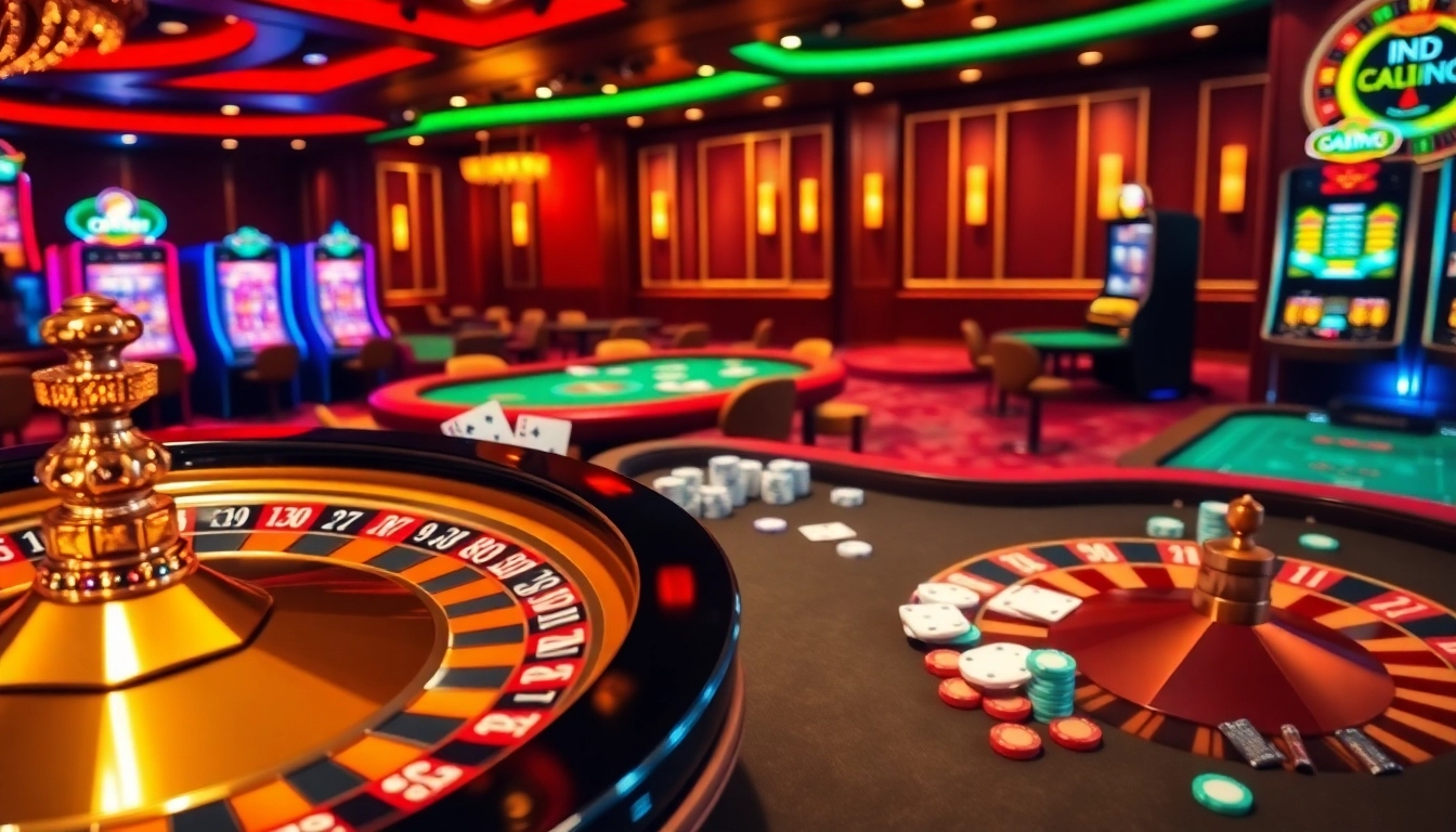 Hitclub players enjoying an exciting game at a luxurious casino table with cards and chips.