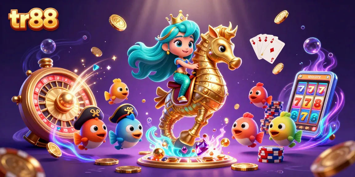 Get lucky with tr88 in this vibrant casino-themed illustration of winning moments.
