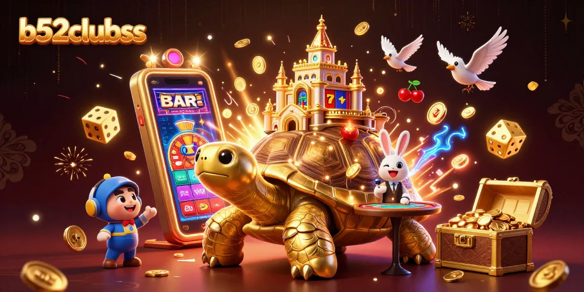 Experience the excitement of b52clubss with jackpot thrills and vibrant casino elements in this dynamic illustration.