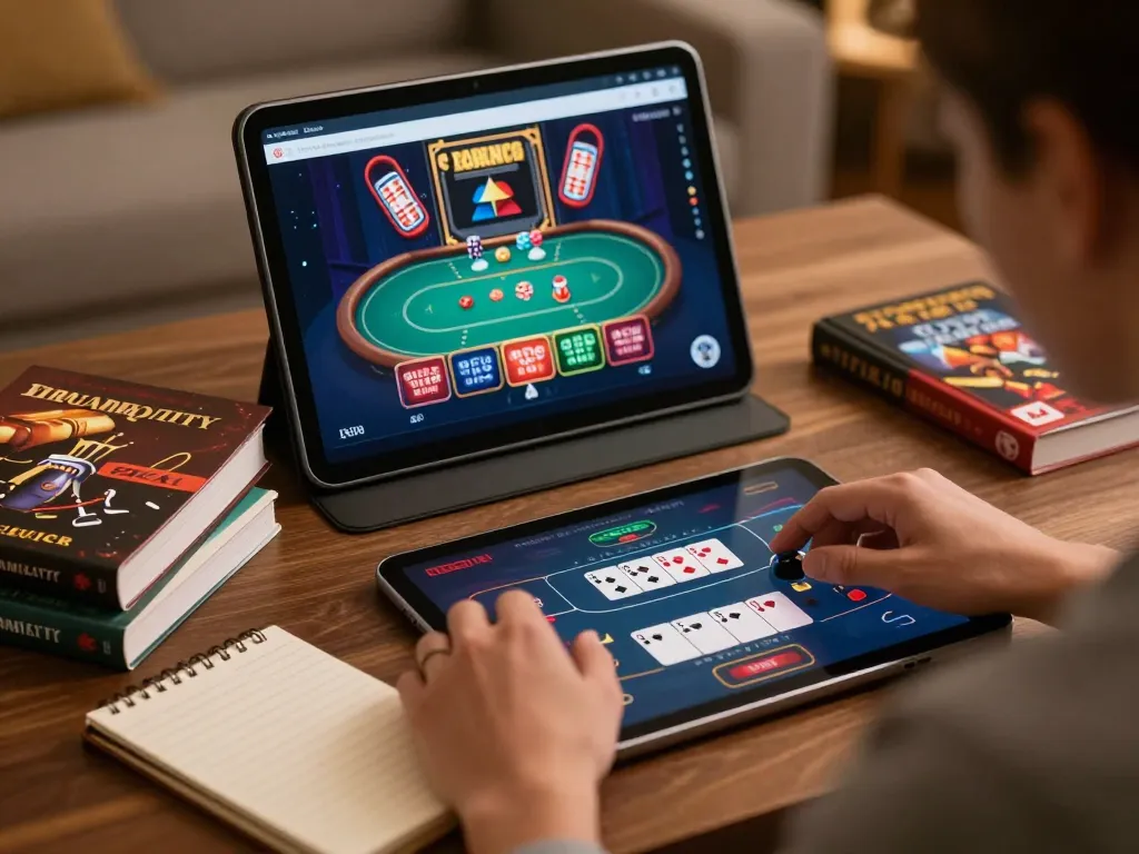 KUBET online gaming experience at home with a person analyzing strategies while playing