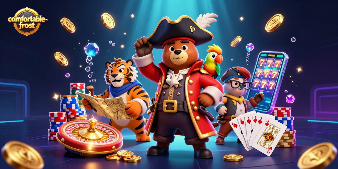 Experience thrilling wins at comfortable-frost with our vibrant 3D casino adventure scene.