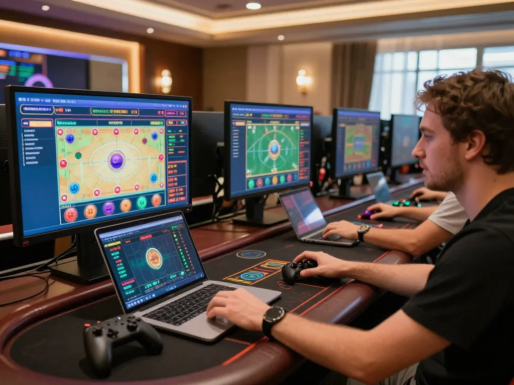 Player immerses in dynamic games at hay88x online casino with engaging interface and ambient decor
