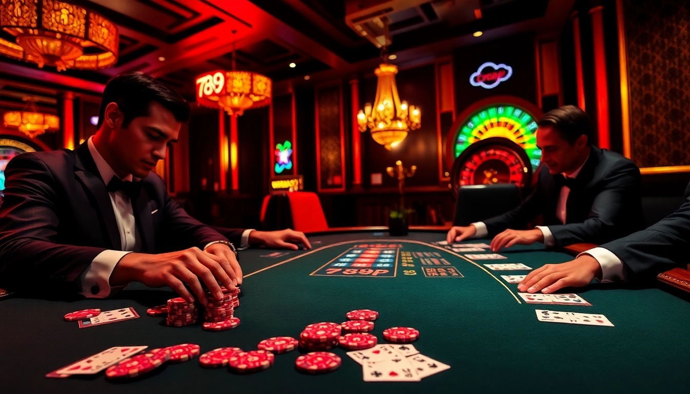 Experience the thrill of placing bets at 789p's luxurious casino poker table.