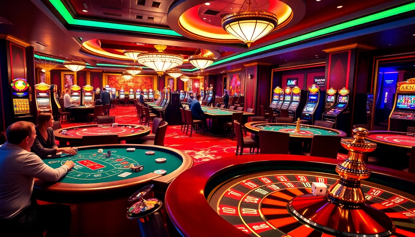 Engaging gamblers enjoying various games at the luxurious 79KING casino.