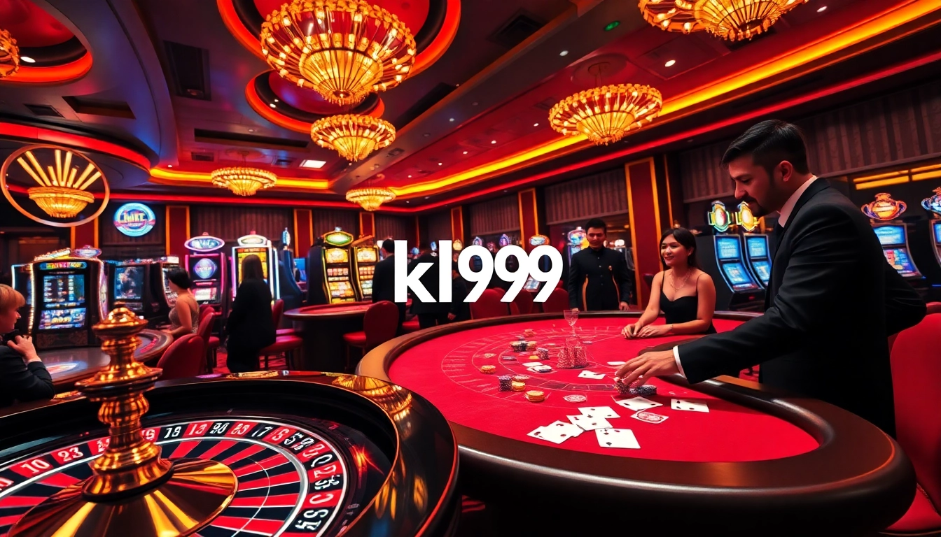 Engaging casino scene illustrating kl99 strategies with vibrant tables and chips.