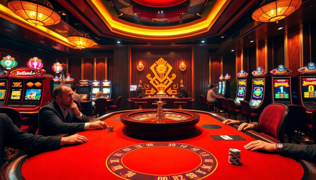 Experience high-stakes gaming with an elegant poker table at https://n188.bid/ casino scene.