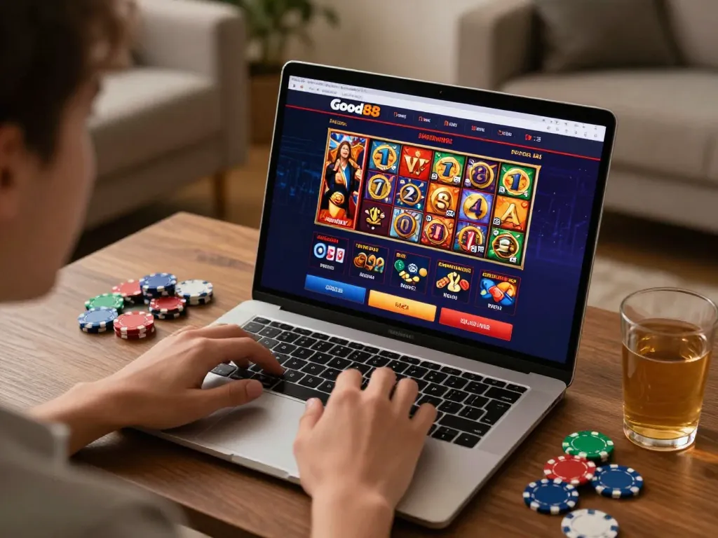 Good88 online gaming session showcasing a player enjoying strategic gameplay at home with engaging visuals.