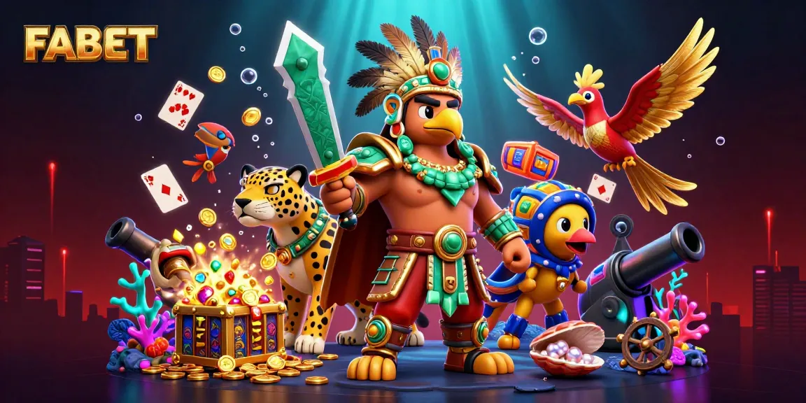 FABET offers thrilling gameplay with cartoon warriors and vibrant casino elements full of excitement.