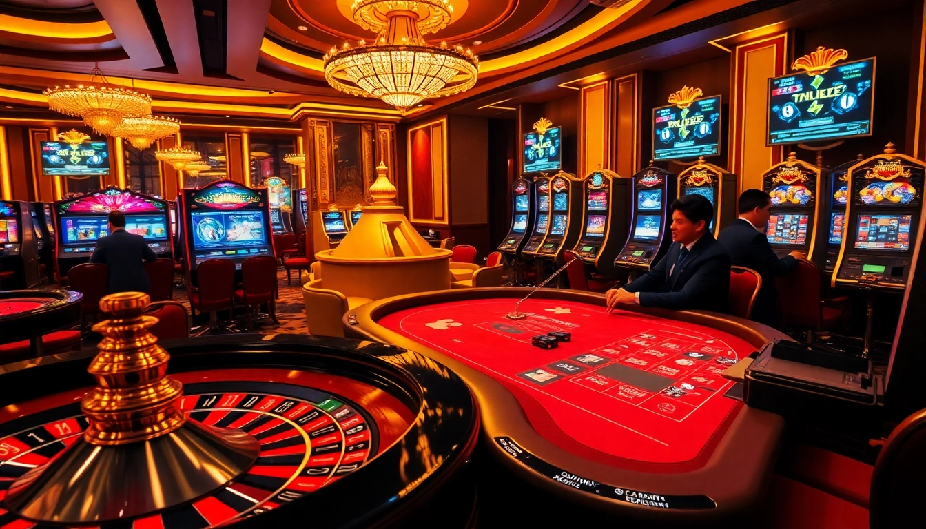 Gamble at https://789betg.com/ with professional players enjoying a luxury casino scene.