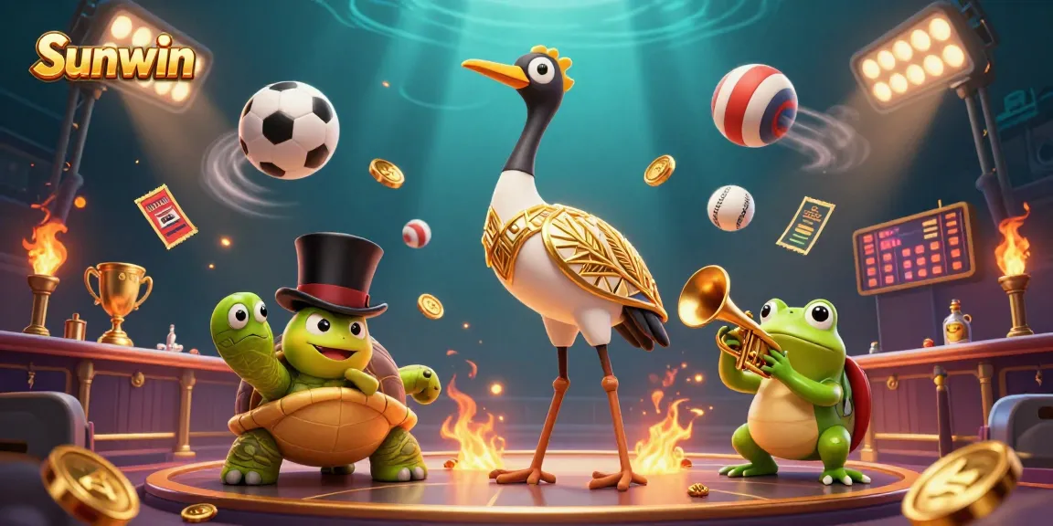 Experience thrilling games at Sunwin with immersive characters in a lively casino scene.