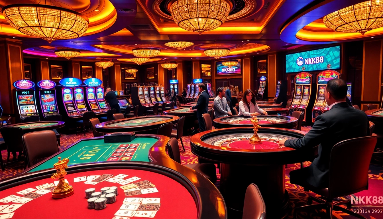 Experience thrilling gameplay at NK88 casino with vibrant tables and engaging players.