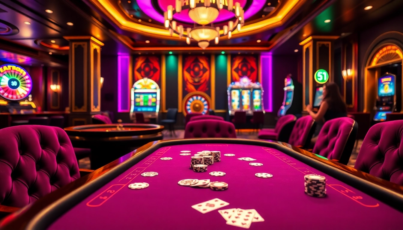 Players engaged at the GO8-themed gambling table in a vibrant, upscale casino scene.