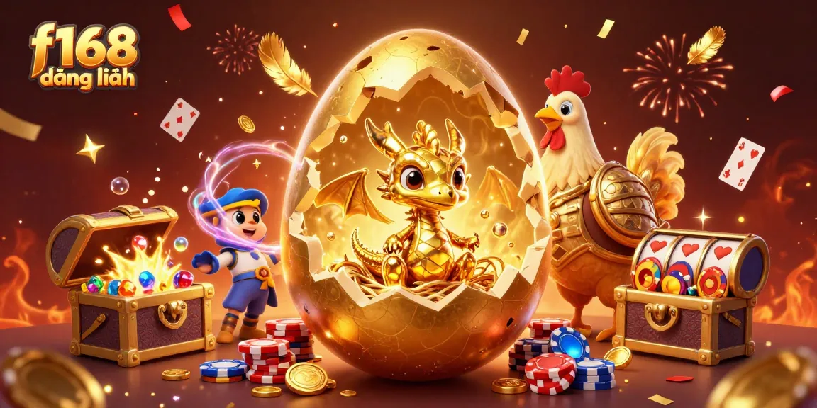 Experience winning moments at f168 đăng nhập with a golden dragon guarding poker chips amidst vibrant slot games.