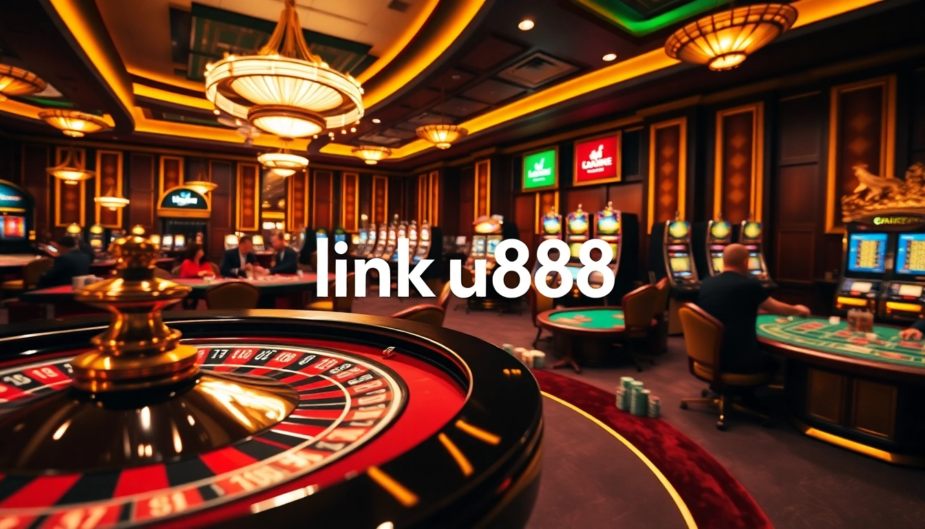Explore the thrilling link u888 on a luxury casino floor filled with games and excitement.
