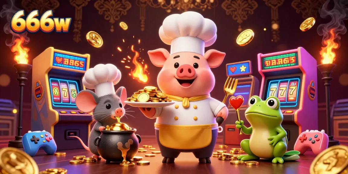 Engage with thrilling experiences at 666w as cartoon characters celebrate jackpot winnings in a vibrant casino illustration.