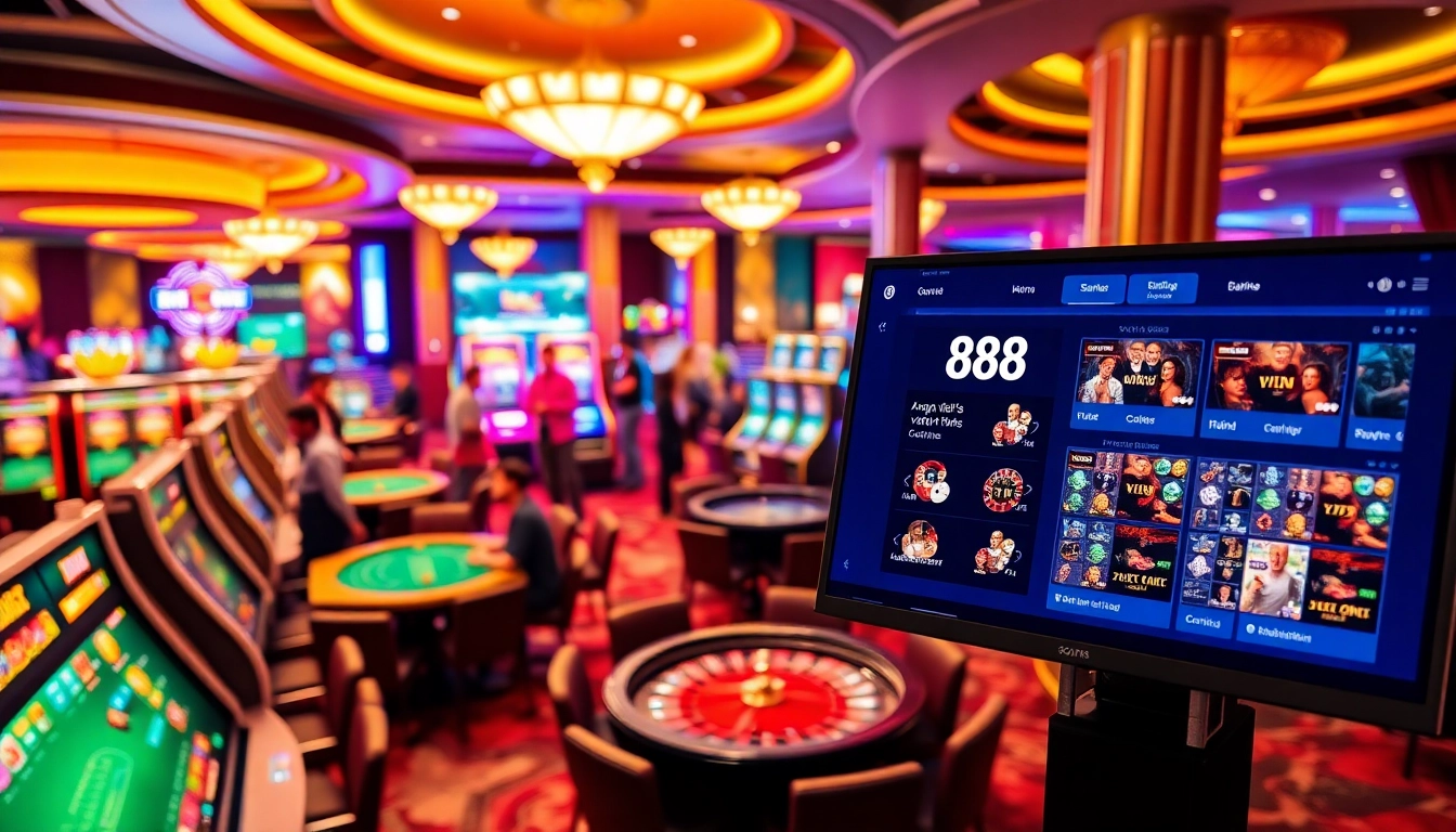 Experience the thrill of gaming at 888VND with vibrant roulette and slot machines.